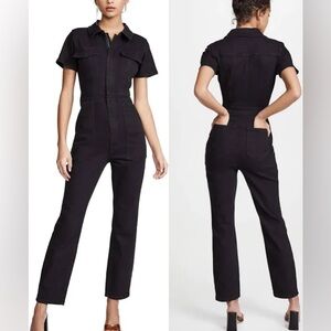 Good American The Fit For Success Denim Jumpsuit Black size 2